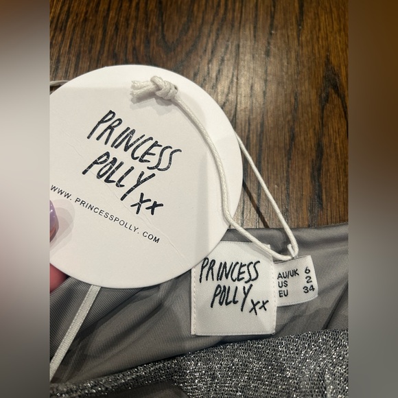 New with tags! Princess Polly Silver Mini Dress - Picture 3 of 4